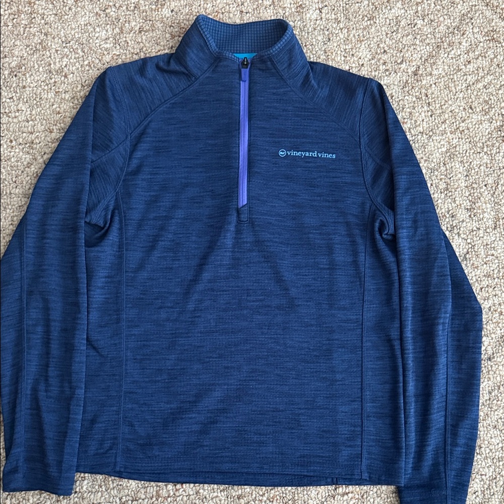 Vineyard Vines Navy Quarter-Zip Sweater